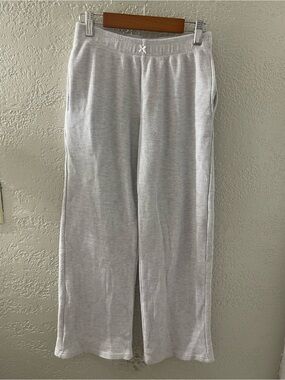 Sweetly Light Gray Waffle Knit Lounge Pants XS
